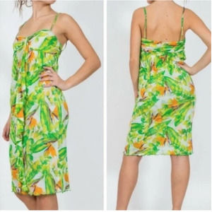 Diane Von Furstenberg Silk Green Floral Dress